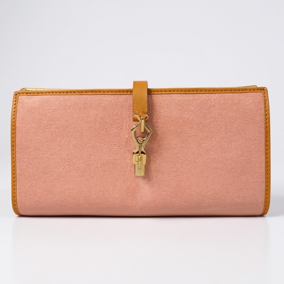 Gucci Jackie Pink and Tan Suede Wallet - Picture 13 of 13
